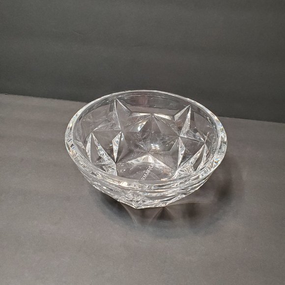 Vintage Tiffany Glass Bowl, Star Design, Cut Lead Crystal 8" Signed, Informatica - Picture 7 of 10